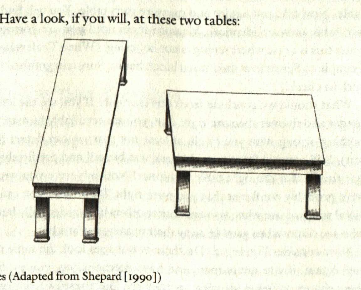 书中“两张桌子”的视错觉的图片
